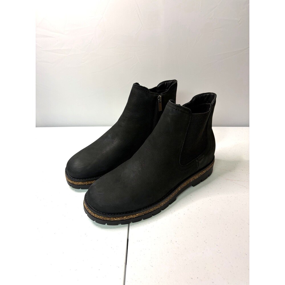 Earth Aydin Black Leather Ankle Boots Women’s 11 M New in Box Comfort Shoe
